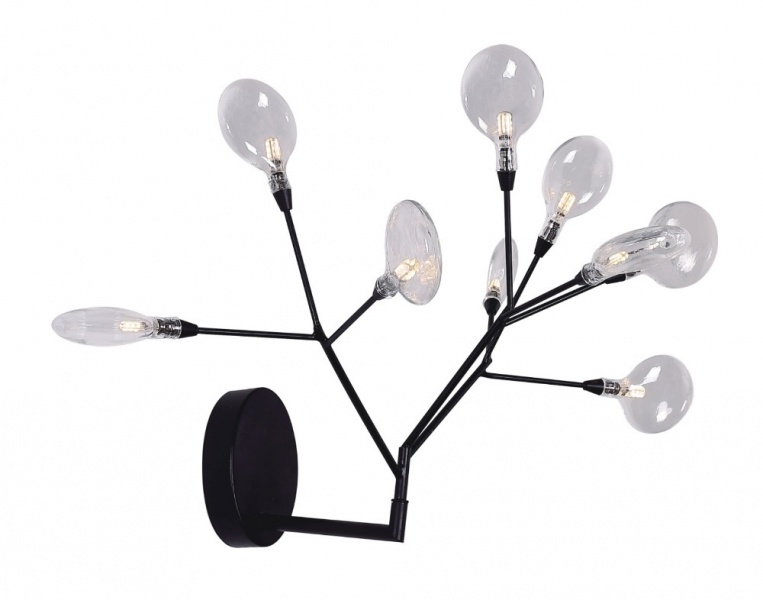 Настенно-потолочные светильники, бра Бра Crystal Lux EVITA AP9 BLACK-TRANSPARENT