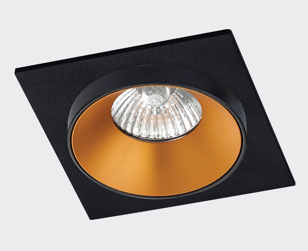 Встраиваемые потолочные светильники из металла Встраиваемый светильник Italline SOLO-SP01-Black-gold-ring