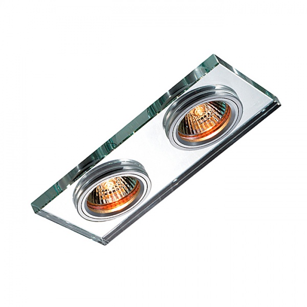 Встраиваемые потолочные светильники хрусталь, стекло 369765 NT12 237 алюминий/зеркальный Встраиваемый светильник IP20 GX5.3 2*50W 12V MIRROR