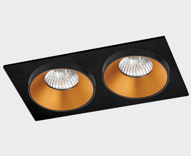 Встраиваемые потолочные светильники из металла Встраиваемый светильник Italline Solo SP02 Black-gold-ring